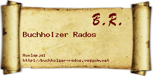 Buchholzer Rados névjegykártya